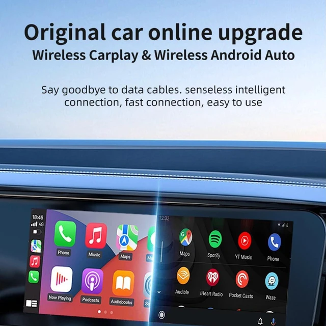 Alt view image 3 of 5 - TrolinkTek Wireless CarPlay Adapter for Apple iPhone & Android Auto, 2-in-1 Fast & Stable Mini CarPlay Adapter Convert Wired to Wireless,Plug & Play, BT5.4, 2.4G/5G WiFi