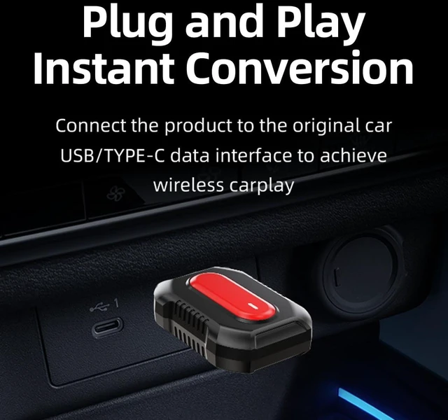 Alt view image 4 of 5 - TrolinkTek Wireless CarPlay Adapter for Apple iPhone & Android Auto, 2-in-1 Fast & Stable Mini CarPlay Adapter Convert Wired to Wireless,Plug & Play, BT5.4, 2.4G/5G WiFi