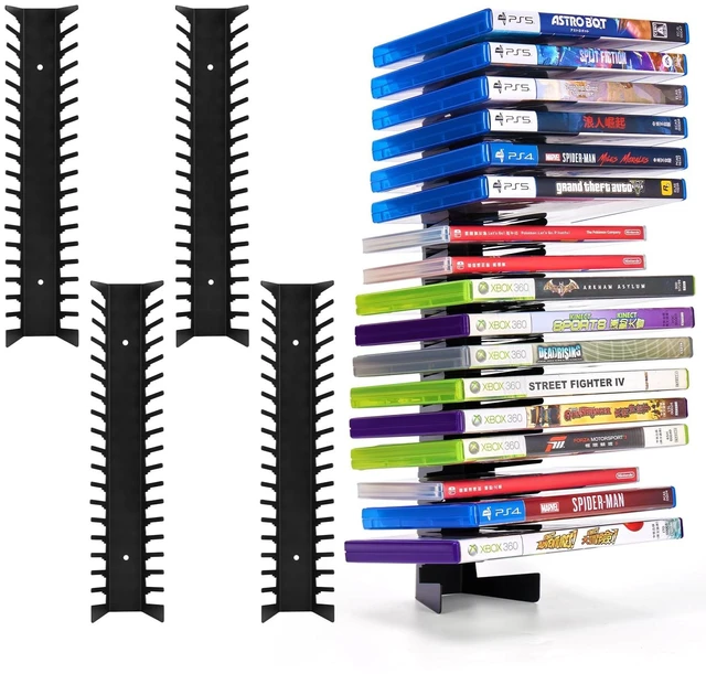 Main image of EZFXHD WTER 4 Pack Video Game Case Storage Wall Mount - Holds Up to 72 Disc Boxes,Metal Wall Mounted Game Case Holder for PS,DVD,Xbox Game Organizer