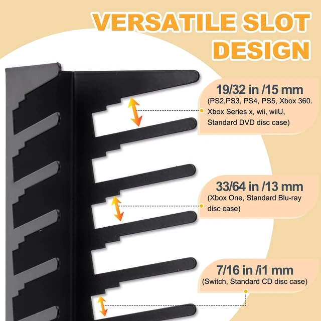 Alt view image 5 of 5 - EZFXHD WTER 4 Pack Video Game Case Storage Wall Mount - Holds Up to 72 Disc Boxes,Metal Wall Mounted Game Case Holder for PS,DVD,Xbox Game Organizer