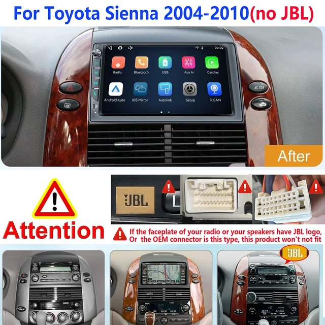 Alt view image 3 of 5 - 9 inch Touchscreen Car Radio Stereo with Wireless Carplay Android Auto Navi Volume Knob for Toyota Sienna 2004 2005 2006 2007 2008 2009 2010