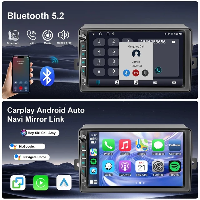 Alt view image 5 of 5 - 9 inch Touchscreen Car Radio Stereo with Wireless Carplay Android Auto Navi Volume Knob for Toyota Sienna 2004 2005 2006 2007 2008 2009 2010