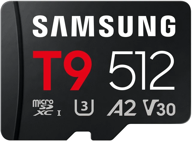 Main image of Samsung microSDXC T9 512GB Memory Card, Transfer Speeds Up to 200MB/s