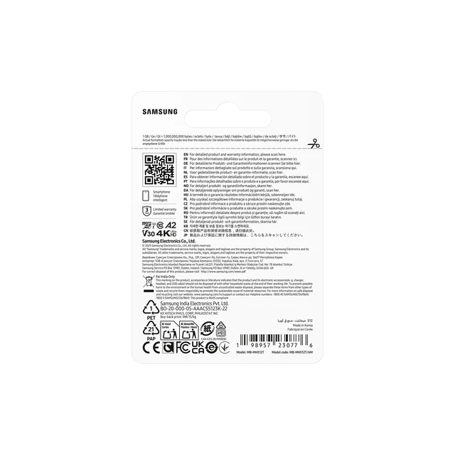 Alt view image 4 of 5 - Samsung microSDXC T9 512GB Memory Card, Transfer Speeds Up to 200MB/s