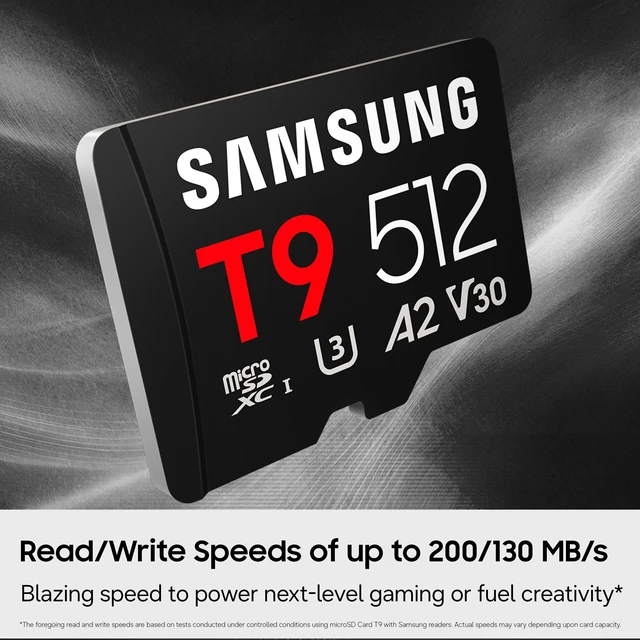 Alt view image 5 of 5 - Samsung microSDXC T9 512GB Memory Card, Transfer Speeds Up to 200MB/s