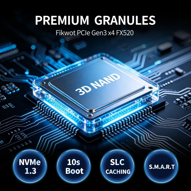 Alt view image 3 of 5 - Fikwot M.2 SSD 256GB NVMe SSD M2 2280 PCIe Gen3 x4, Up to 2100MB/s, Internal Solid State Drive for Laptop PC Desktop 3D NAND, FX520