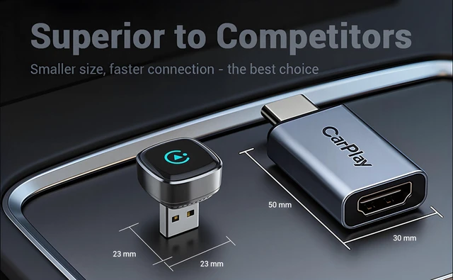 Alt view image 5 of 5 - Gallasys Wireless CarPlay Adapter for iPhone & Android Auto Adapter, Convert Wired to Wireless CarPlay Dongle,Dual-Band 5.8G WiFi+Bluetooth 5.4, Plug&Play, Compatible iOS10+ & Android11+