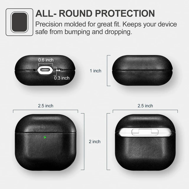 Alt view image 4 of 5 - 4 Leather Case, ICARER Genuine Leather 4 Case Support Wireless Chargin, MagSafe and Led Light for 4 (2024) (Black)