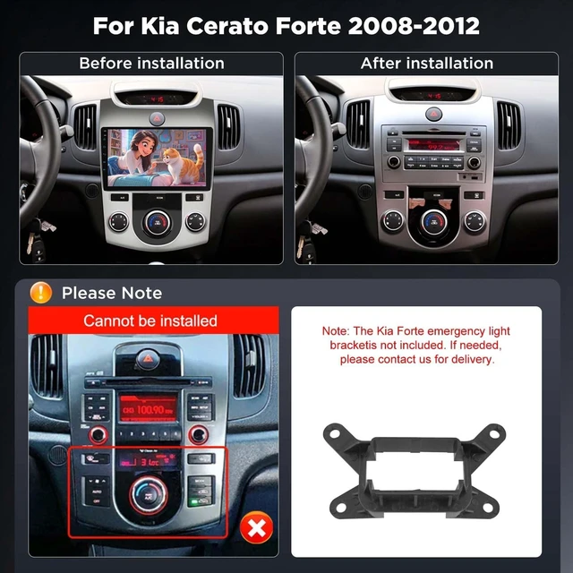 Alt view image 2 of 5 - NHOPEEW Car Radio for Kia Forte Cerato 2008 2009 2010 2011 2012(Manual A/C)
