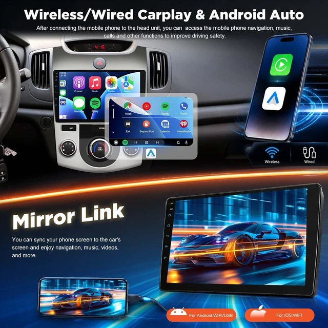 Alt view image 4 of 5 - NHOPEEW Car Radio for Kia Forte Cerato 2008 2009 2010 2011 2012(Manual A/C)