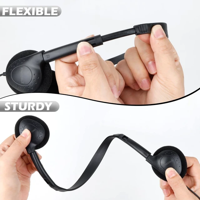 Alt view image 3 of 5 - CNSZSLZ 20 Pack Classroom Headphones Bulk for Kids School Students,Wired