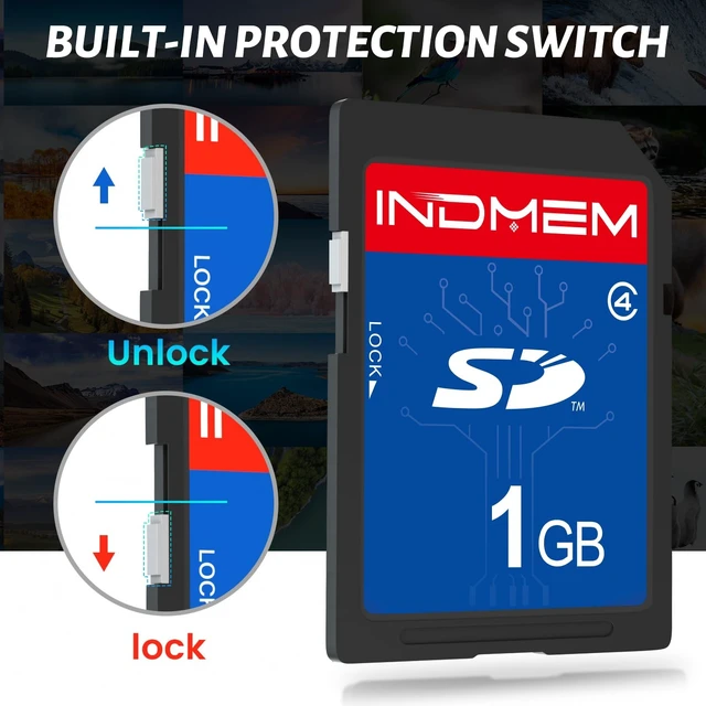 Alt view image 2 of 5 - INDMEM SD Card 1GB, 10 Packs Class 4 1GB Flash Memory Card MLC Standard Secure Digital Cards Camera Card