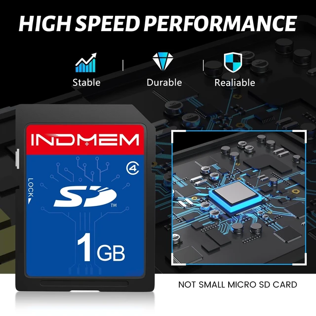 Alt view image 3 of 5 - INDMEM SD Card 1GB, 10 Packs Class 4 1GB Flash Memory Card MLC Standard Secure Digital Cards Camera Card