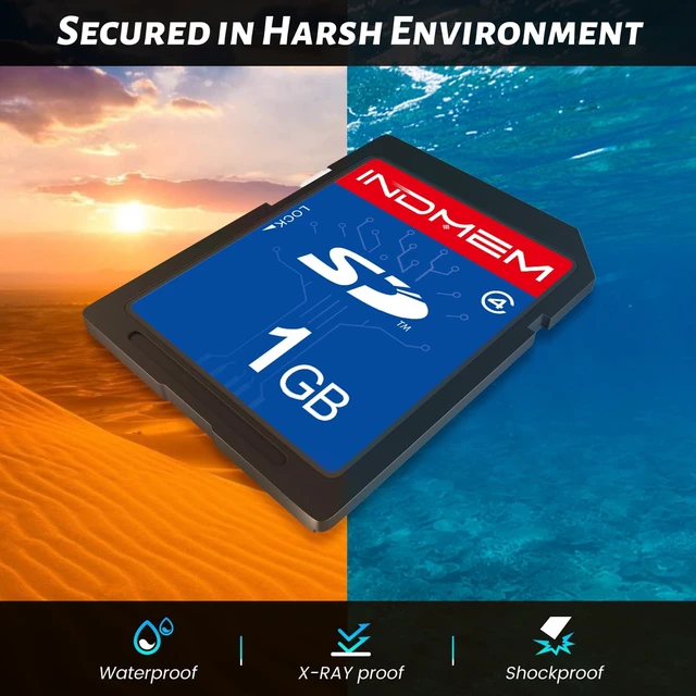 Alt view image 5 of 5 - INDMEM SD Card 1GB, 10 Packs Class 4 1GB Flash Memory Card MLC Standard Secure Digital Cards Camera Card