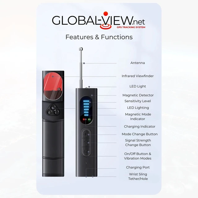 Alt view image 3 of 5 - GPS Hidden Spy Camera Detector - for Cars, Trucks, Homes, Rentals, Office, Travel - Global-View.Net T-15 Detector