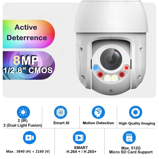 Alt view image 2 of 5 - GemaVision PTZ Camera 4MP 1/2.8" CMOS 25x Starlight Smart Dual Light IP POE PTZ Camera 5 mm125 mm Lens,Support Auto Tracking,Light Warning and Sound Warning, PTZ4M-25X-PV