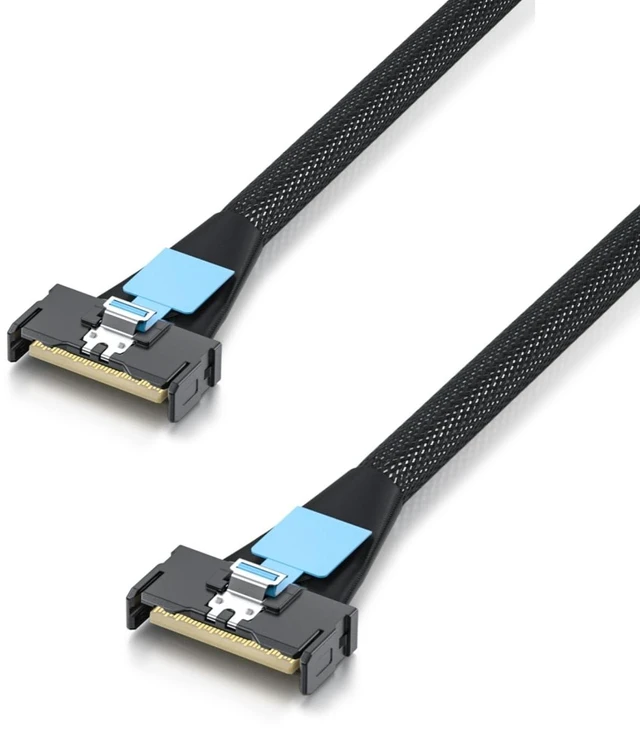 Main image of ipolex PCIe Gen5 MCIO 8X Cable, SFF-TA-1016 Certified, Mini Cool Edge High-Density Connector, 85-ohm Enterprise Server Cable, Hot-Swap for Data Center, 0.5-m(1.6ft)