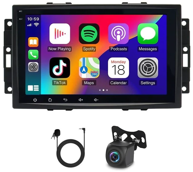 Main image of 2+64G Android 14 Double Din Car Radio for Jeep Commander 2006 2007, 8 inch Touch Screen Car Stereo Head Unit with Wireless Carplay Android Radio GPS Navi Bluetooth FM RDS WiFi AHD Backup Camera