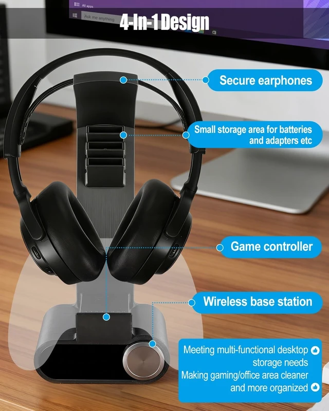 Alt view image 3 of 5 - Headphone and Game Controller Stand Compatible with SteelSeries Arctis