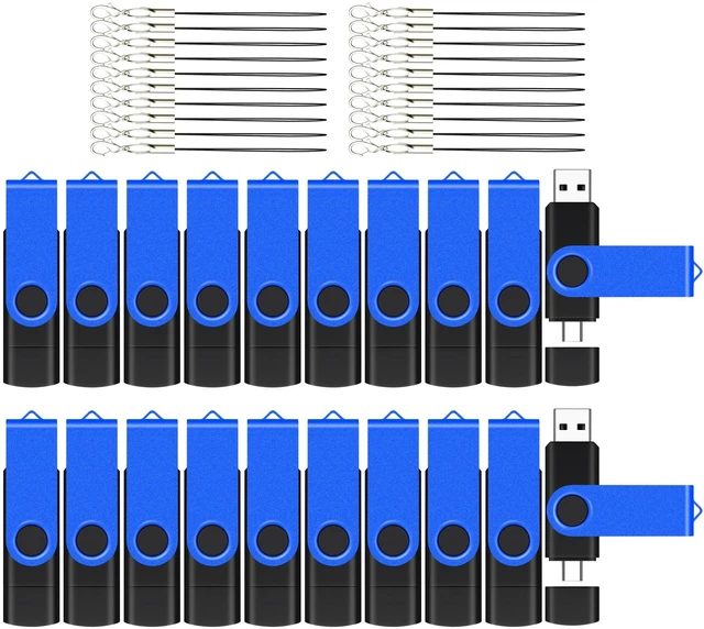 Main image of 16GB 20-Pack 2-in-1 Flash Drive EASTBULL OTG USB 2.0 Type-C Drive Black