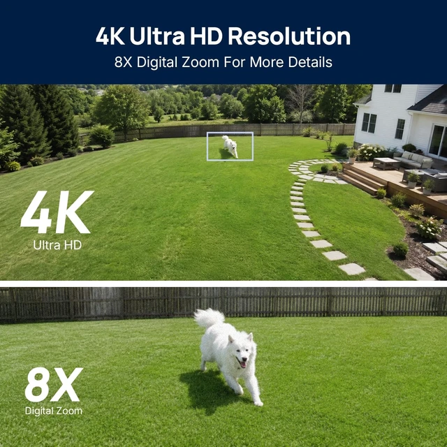 Alt view image 3 of 5 - ANNKE 4K PT PoE Security Camera, 345 Pan 80 Tilt IP Cam Outdoor, Not PTZ