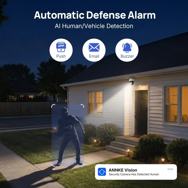 Alt view image 5 of 5 - ANNKE 4K PT PoE Security Camera, 345 Pan 80 Tilt IP Cam Outdoor, Not PTZ