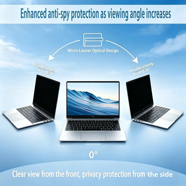 Alt view image 2 of 5 - BMXYZC 16.1 Inch 16:9 Laptop Privacy Screen Filter - 26 privacy screen
