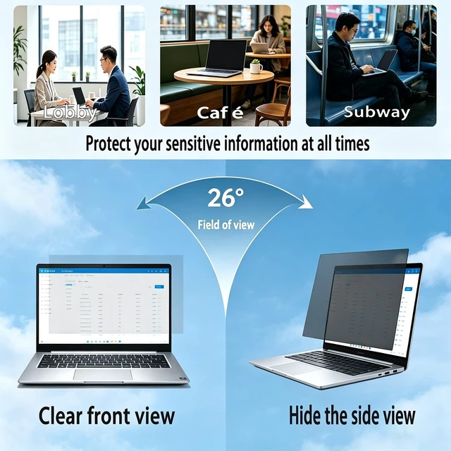 Alt view image 5 of 5 - BMXYZC 16.1 Inch 16:9 Laptop Privacy Screen Filter - 26 privacy screen