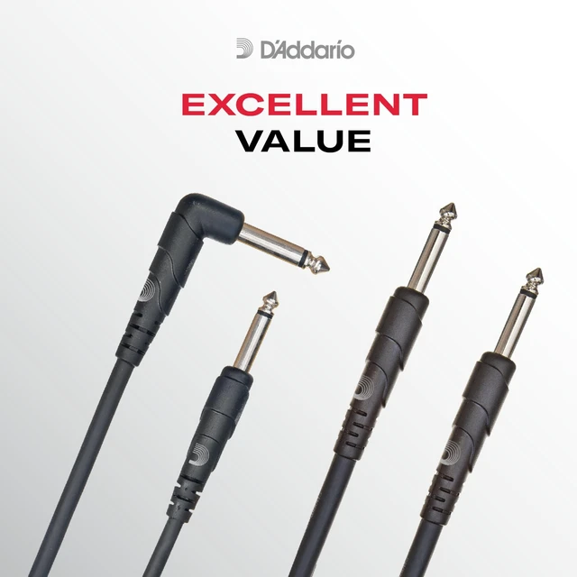 Alt view image 2 of 4 - D'Addario Accessories Guitar Cable - Guitar Lead - 1/4 Inch Male to 1/4 Inch Male - Shielded for Noise Reduction - Classic Series - 50 Feet/15.24 Meters - Straight Ends - 1 Pack