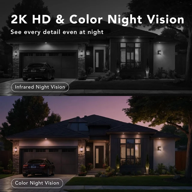 Alt view image 5 of 5 - FAMVIVA 2K Security Cameras Wireless Outdoor with Solar Panels, Battery Powered Cameras for Home Security, Color Night Vision, AI Motion Detection, Spotlight & Siren Alarm, 2.4GHz, WaterproofWh