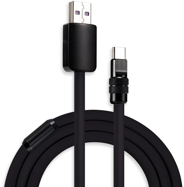 Main image of chubbycable 120W USB A to C Charging Cable, Matte Buckle Black, 4.9FT