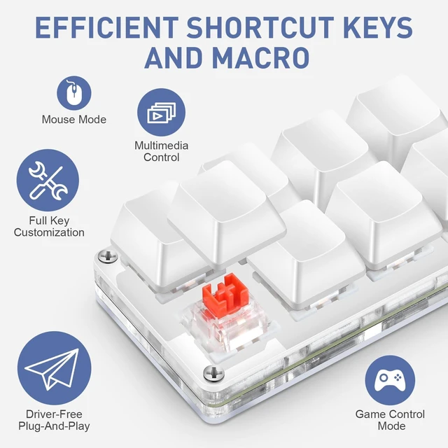 Alt view image 4 of 5 - Mini 8-Key Programmable Keyboard with Hotswappable Mechanical Switches