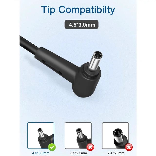 Alt view image 3 of 5 - 65W Charger for Asus Vivobook 15 16 F1504 F1605 Go 14 15 OLED E1404 E1504
