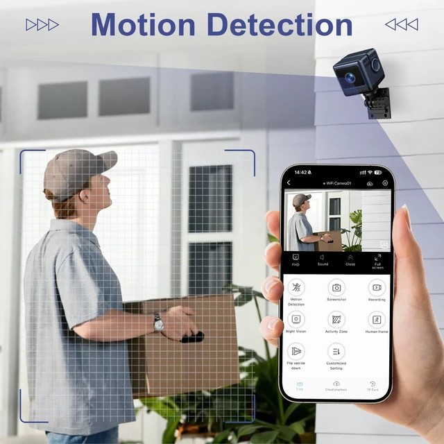Alt view image 4 of 5 - KDNRHE WiFi Security Camera, Pet Camera, Mini Hidden Spy Cam, Plug in Cam