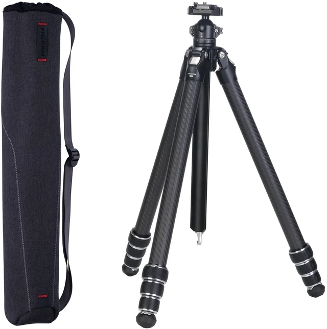 Main image of FALCAM TreeRoot 61" Carbon Fiber Small Travel Tripod Kit C141K-301, 4-Section Round Tube Legs, Quick Lock Tripod with Ballhead-T00A4903