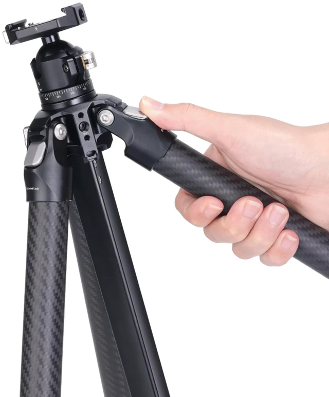 Alt view image 3 of 5 - FALCAM TreeRoot 61" Carbon Fiber Small Travel Tripod Kit C141K-301, 4-Section Round Tube Legs, Quick Lock Tripod with Ballhead-T00A4903