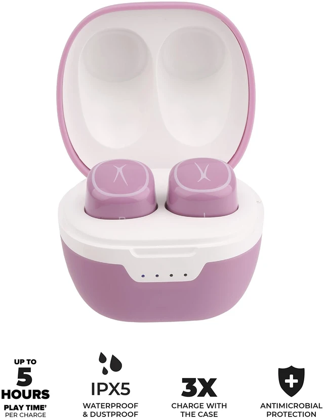 Alt view image 2 of 5 - Altec Lansing NanoPods - Truly Wireless Earbuds with Charging Case, TWS Waterproof Bluetooth Earbuds with Touch Controls for Travel, Sports, Running, Working (Purpley Pink)