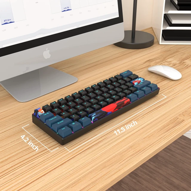 Alt view image 4 of 5 - Owpkeenthy 60% Wired Mechanical Keyboard