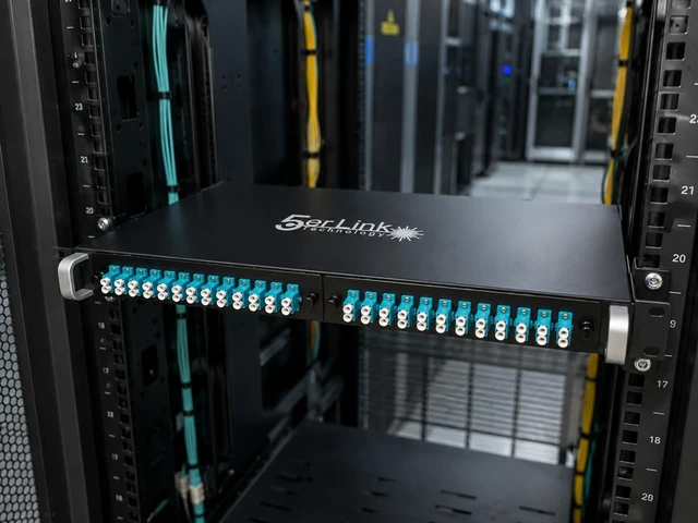 Alt view image 4 of 5 - 48 Strand 1U Fiber Optic Cable Rack Mount Enclosure with 24 LC Duplex Couplers for 19" Racks or Cabinets ^^ Includes Splice Tray and Fusion Splice Sleeves 60mm Long. (LC OM3)