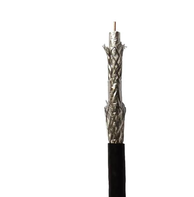 Alt view image 4 of 5 - ETL Riser rated coaxial cable RG6 Quad shield CCS conductor 1000ft Black