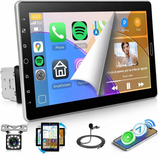 Main image of 10.1 IPS Rotatable 1280 * 720 Single Din Car Stereo with Wireless Carplay