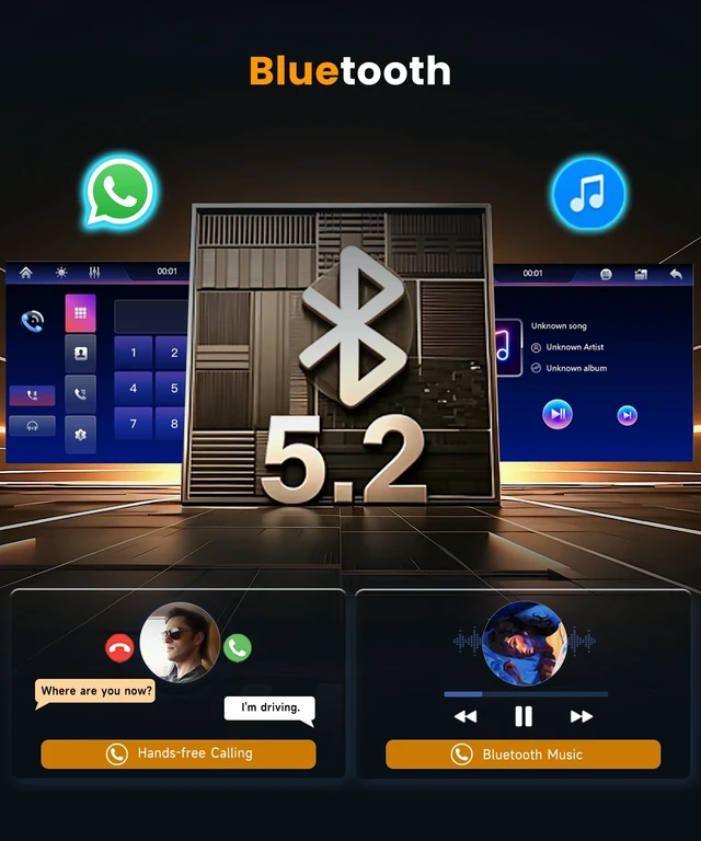 Alt view image 4 of 5 - 10.1 IPS Rotatable 1280 * 720 Single Din Car Stereo with Wireless Carplay