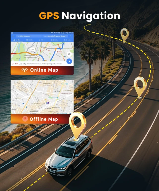Alt view image 5 of 5 - 10.1 IPS Rotatable 1280 * 720 Single Din Car Stereo with Wireless Carplay