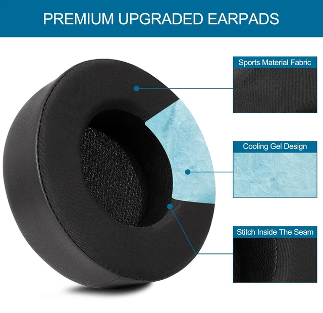 Alt view image 3 of 5 - Cooling Gel Replacement Ear Pads Cushion and Headband Cover for Corsair Virtuoso RGB Wireless SE XT Gaming Headset, Headphones Protector, Easy Installation, Premium Material & Black
