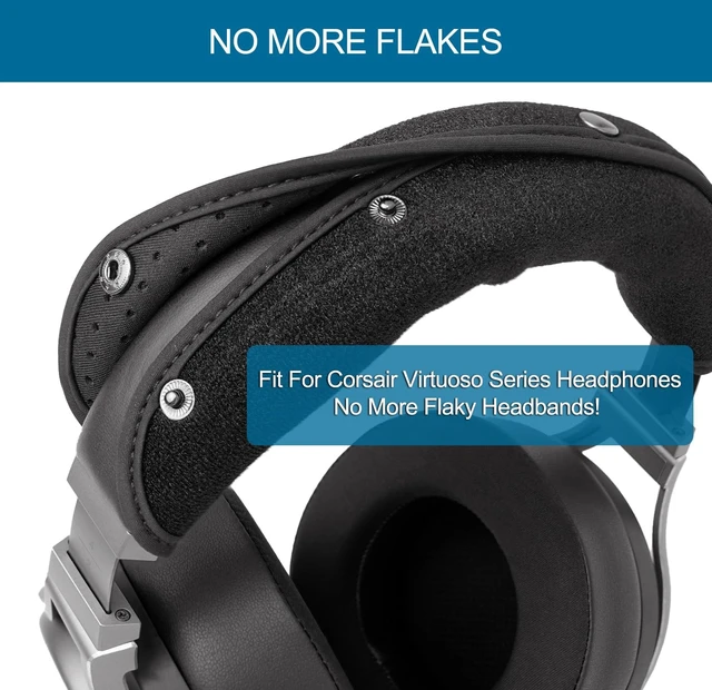 Alt view image 4 of 5 - Cooling Gel Replacement Ear Pads Cushion and Headband Cover for Corsair Virtuoso RGB Wireless SE XT Gaming Headset, Headphones Protector, Easy Installation, Premium Material & Black