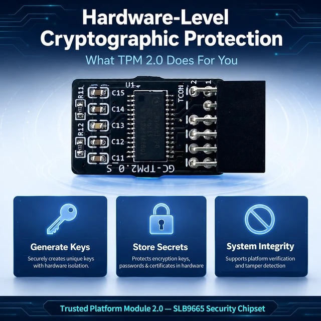 Alt view image 3 of 5 - TPM 2.0 Security Module for Gigabyte Motherboards (12-Pin LPC), Infineon SLB9665 Chip ^^ Compatible with GC-TPM2.0_S ^^ Windows 11 Ready (LPC 12Pin Module)