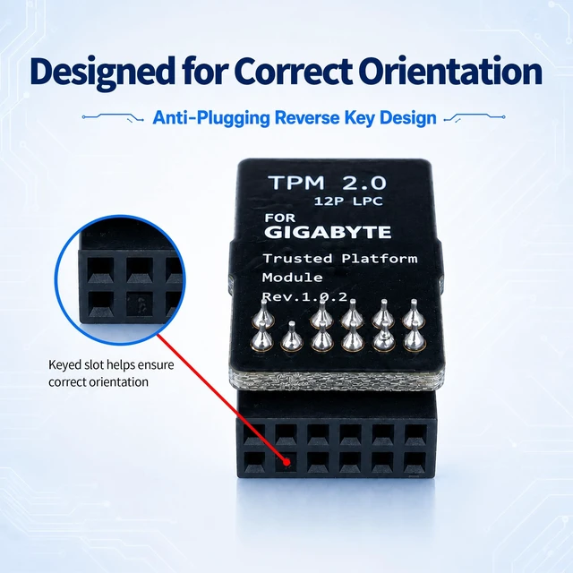Alt view image 4 of 5 - TPM 2.0 Security Module for Gigabyte Motherboards (12-Pin LPC), Infineon SLB9665 Chip ^^ Compatible with GC-TPM2.0_S ^^ Windows 11 Ready (LPC 12Pin Module)