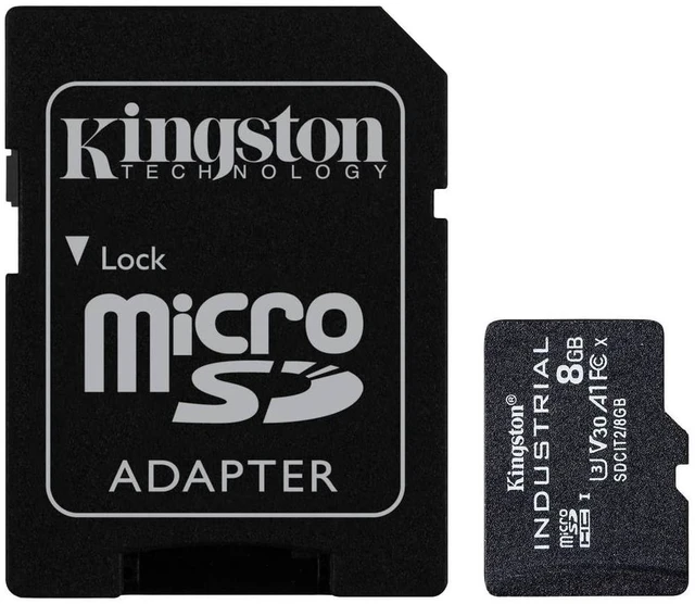 Main image of Kingston Industrial 8GB microSDHC C10 A1 pSLC Card + SD Adapter SDCIT2/8GB