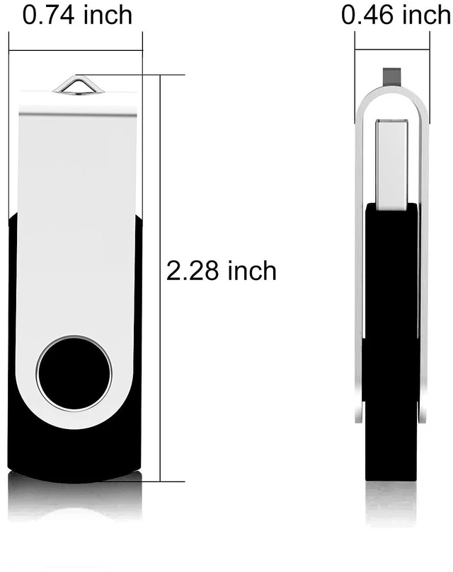 Alt view image 2 of 5 - Alihelan 32GB USB 2.0 Thumb Drives 10 Pack, Swivel Memory Stick, Black