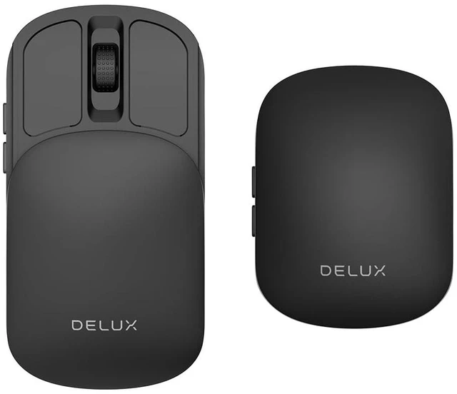 Main image of DELUX Wireless Bluetooth Pocket Mouse, 2-in-1 Sliding Mouse, Foldable and Slim Mouse, Quiet Clicks, Dual Mode 2.4Ghz&BT5.2, Up to 4000DPI, Rechargeable Battery, for Windows/MacOS/Android (MF20-